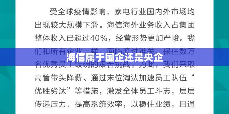 海信属于国企还是央企